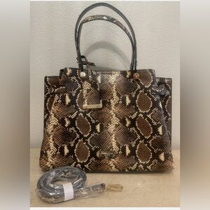 Aldo Brown and Black Snake Print Tote